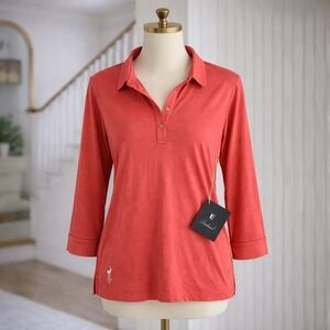 BNWT LinkSoul Women’s Golf Three Quarter Salmon Long Sleeve Top Large